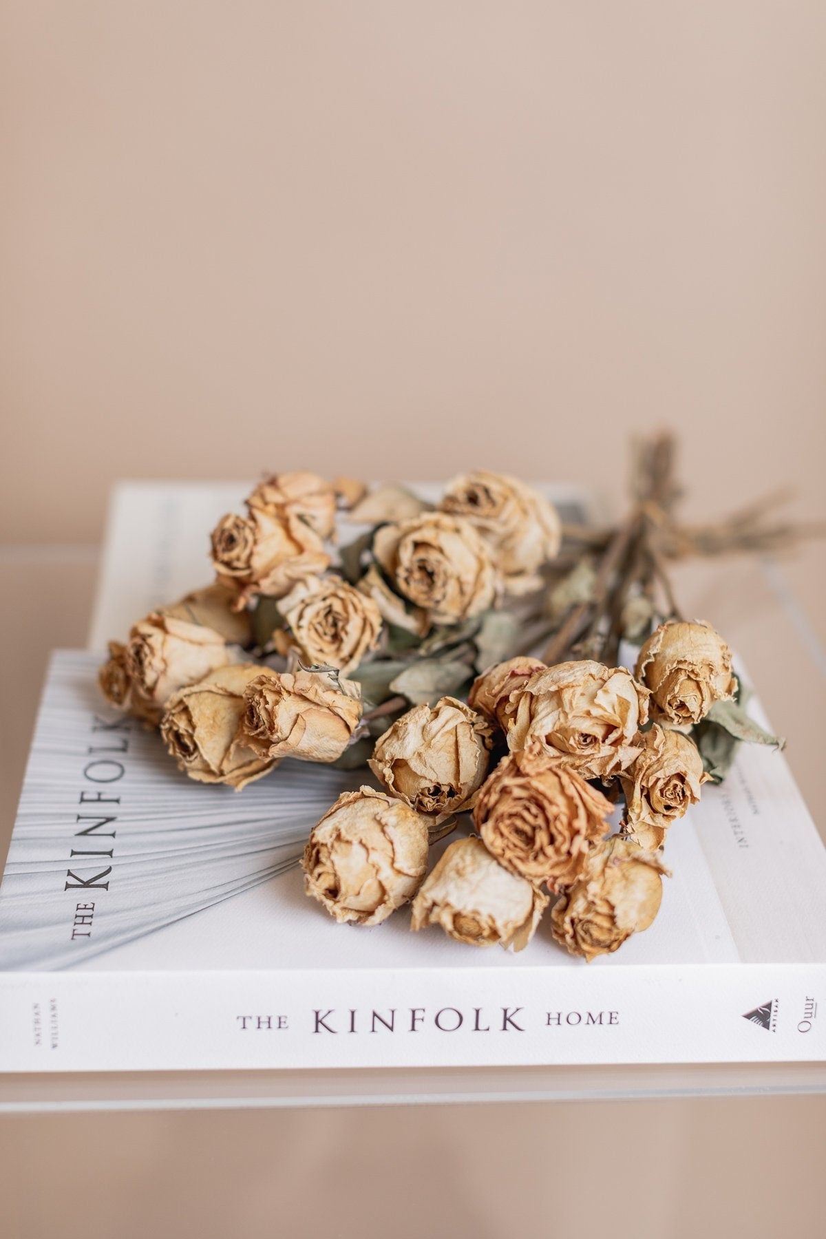 Dried Roses Natural Pastel Yellow 